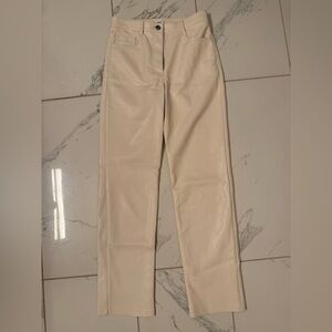 Aritzia Cream Leather Pants